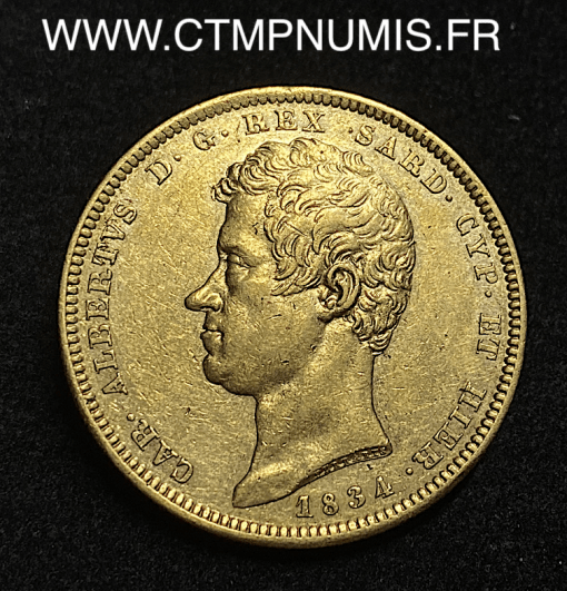 ,MONNAIE,SARDAIGNE,100,LIRE,OR,CHARLES,ALBERT,1834,TURIN,