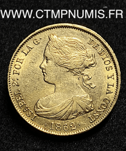 ,MONNAIE,ESPAGNE,100,REALES,ISABEL,II,1862,SEVILLE,