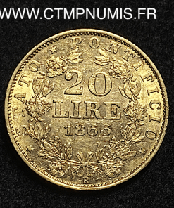 ,MONNAIE,ITALIE,20,LIRE,OR,PIE,IX,1866,R,ROME,XXI,