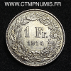 ,MONNAIE,SUISSE,1,FRANC,ARGENT,1914,SUP,