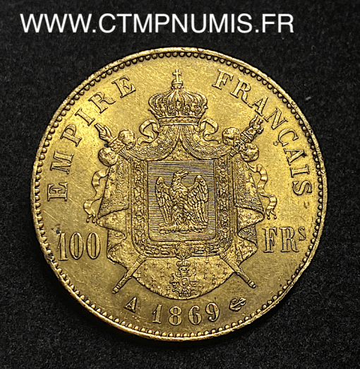 ,MONNAIE,EMPIRE,100,FRANCS,OR,NAPOLEON,III,1869,PARIS,