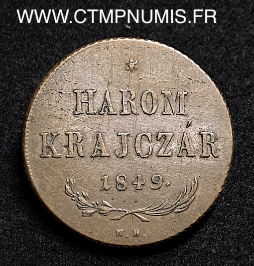 ,MONNAIE,HONGRIE,3,KRAJSZAR,1849,