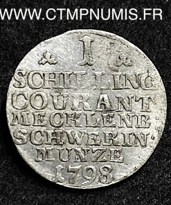 ,MONNAIE,ALLEMAGNE,MECKLENBURG,1,SCHILLING,ARGENT,1798,