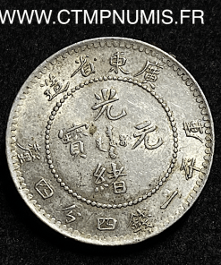 ,MONNAIE,CHINE,PROVINCE,KWANG,TUNG,20,CENTS,ARGENT,