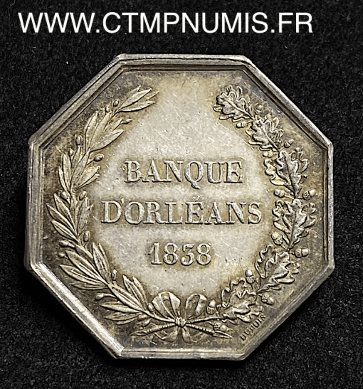 JETON,ARGENT,LOUIS,PHILIPPE,BANQUE,ORLEANS,1838,