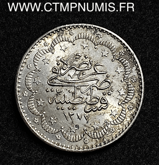 ,MONNAIE,TURQUIE,50,PIASTRES,ARGENT,1277,12,