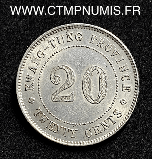 ,MONNAIE,CHINE,20,CENTS,ARGENT,KWANG,TUNG,1920,