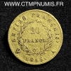 ,MONNAIE,EMPIRE,20,FRANCS,OR,NAPOLEON,LES,CENT,JOURS,1815,