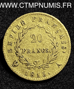 ,MONNAIE,EMPIRE,20,FRANCS,OR,NAPOLEON,LES,CENT,JOURS,1815,