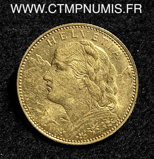 ,MONNAIE,SUISSE,10,FRANCS,OR,VRENELI,1915,