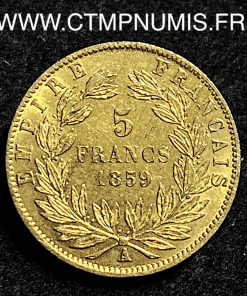 ,MONNAIE,EMPIRE,5,FRANCS,OR,NAPOLEON,1859,PARIS,