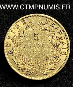 ,MONNAIE,EMPIRE,5,FRANCS,OR,NAPOLEON,1866,PARIS,