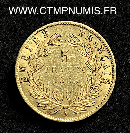 ,MONNAIE,EMPIRE,5,FRANCS,OR,NAPOLEON,1866,PARIS,