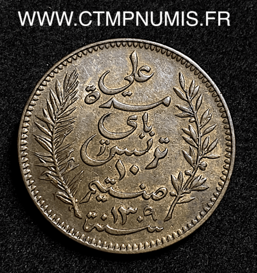 ,MONNAIE,TUNISIE,COLONIE,10,CENTIMES,FRANCAISE,1892,