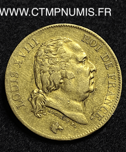 ,MONNAIE,ROYALE,LOUIS,XVIII,40,FRANCS,OR,1816,PARIS,