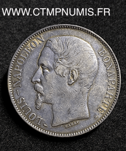 ,MONNAIE,EMPIRE,5 FRANCS,ARGENT,LOUIS,NAPOLEON,1852,PARIS,