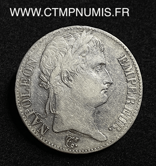 ,MONNAIE,EMPIRE,5,FRANCS,ARGENT,NAPOLEON,CENT,JOURS,1815,PARIS,