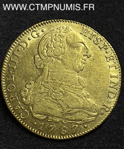 ,MONNAIE,COLOMBIE,8,ESCUDOS,OR,CHARLES,III,1787,