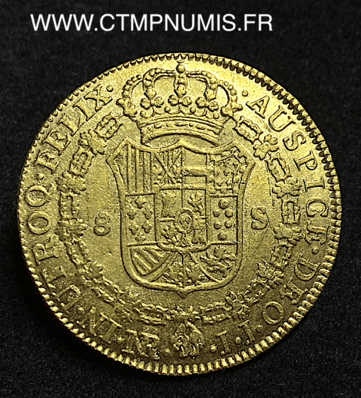 ,MONNAIE,COLOMBIE,8,ESCUDOS,OR,CHARLES,III,1787,