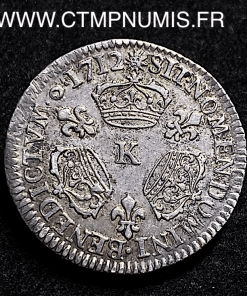 ,MONNAIE,ROYALE,LOUIS,XIV,1/10,ECU,ARGENT,AUX,3,COURONNES,1712,K,BORDEAUX,