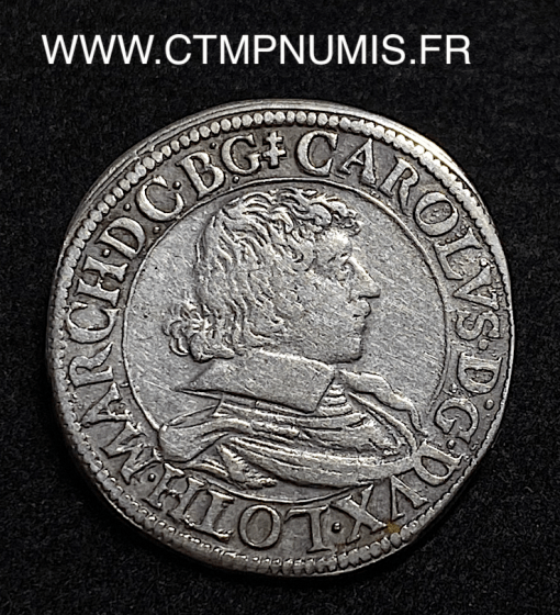 ,MONNAIE,FEODALE,LORRAINE,TESTON,ARGENT,CHARLES,IV,1630,NANCY,