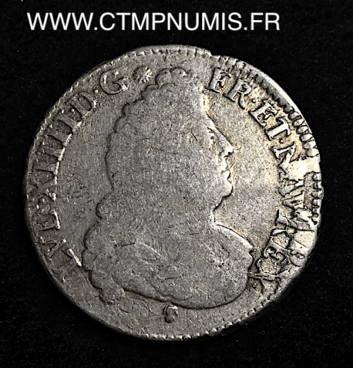 ,MONNAIE,ROYALE,LOUIS,XIV,1/2,ECU,ARGENT,AUX,INSIGNES,1701,M,TOULOUSE,