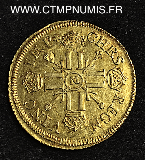 ,MONNAIE,ROYALE,LOUIS,XIV,DOUBLE,LOUIS,OR,AUX,8,L,ET,INSIGNES,1701,M,TOULOUSE,