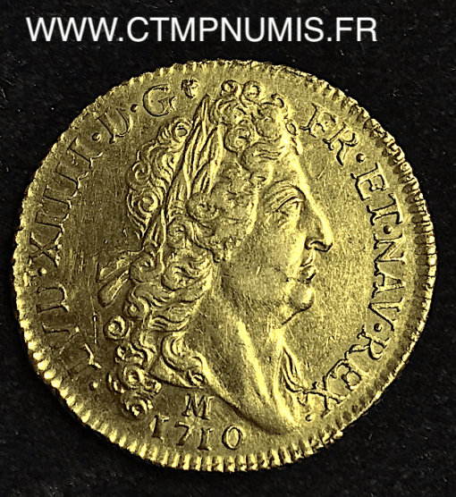 ,MONNAIE,ROYALE,DOUBLE,LOUIS,OR,LOUIS,XIV,AU,SOLEIL,1710,M,TOULOUSE,