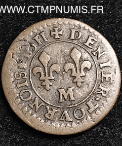 ,MONNAIE,ROYALE,LOUIS,XIII,DENIER,TOURNOIS,1611,M,TOULOUSE,
