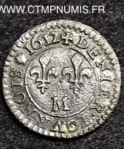 ,MONNAIE,ROYALE,LOUIS,XIII,DENIER,TOURNOIS,1612,M,TOULOUSE,