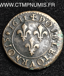 ,MONNAIE,ROYALE,LOUIS,XIII,DOUBLE,TOURNOIS,1611,M,TOULOUSE,