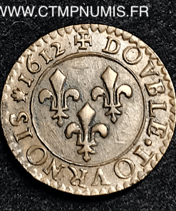 ,MONNAIE,ROYALE,LOUIS,XIII,DOUBLE,TOURNOIS,1612,M,TOULOUSE,