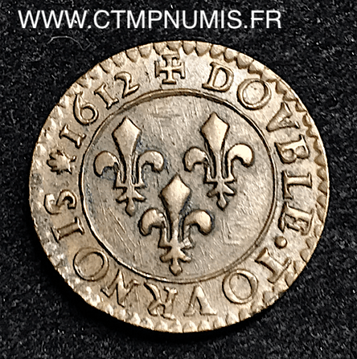 ,MONNAIE,ROYALE,LOUIS,XIII,DOUBLE,TOURNOIS,1612,M,TOULOUSE,