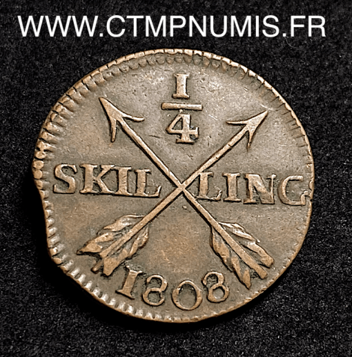 ,MONNAIE,SUEDE,1/4,SKILLING,1808,