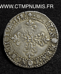 ,MONNAIE,ROYALE,HENRI,III,1/2,FRANC,ARGENT,1587,I,LIMOGES,