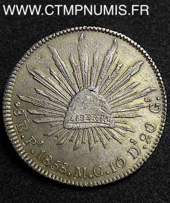 ,MONNAIE,MEXIQUE,8,REALES,ARGENT,1858,MC,POTOSI,