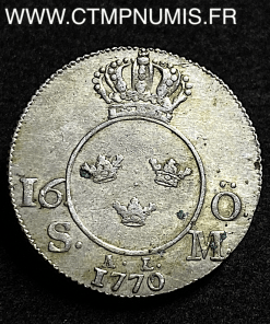 ,MONNAIE,SUEDE,16,ORE,ARGENT,ADOLF,FREDERICK,1770,