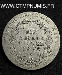 ,MONNAIE,ALLEMAGNE,PRUSSE,1,THALER,ARGENT,1812,