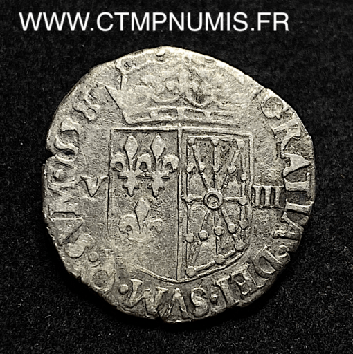 ,MONNAIE,ROYALE,HENRI,IV,1/8,ECU,ARGENT,FRANCE,NAVARRE,1598,SAINT,PALAIS,