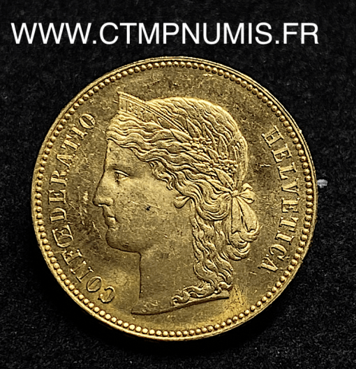 ,MONNAIE,SUISSE,20,FRANCS,OR,HELVETIA,1896,BERNE,