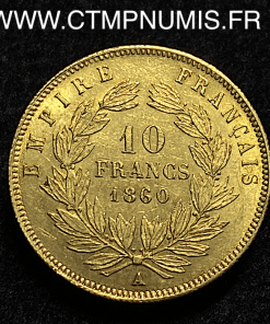 ,MONNAIE,EMPIRE,10,FRANCS,OR,NAPOLEON,III,1860,A,PARIS,