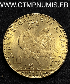 ,MONNAIE,10,FRANCS,OR,COQ,1914,