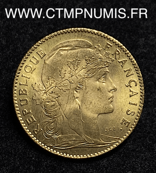 ,MONNAIE,10,FRANCS,OR,COQ,1914,