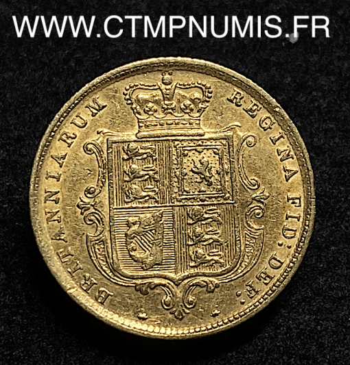 ,MONNAIE,GRANDE,BRETAGNE,1/2,SOUVERAIN,OR,ECUSSON,VICTORIA,1883,