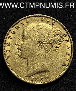 ,MONNAIE,GRANDE,BRETAGNE,1,SOUVERAIN,OR,ECUSSON,VICTORIA,1864,