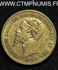 ,MONNAIE,ITALIE,SARDAIGNE,20,LIRE,OR,VICTOR,EMMANUEL,II,1856,GENES,