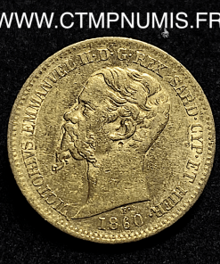 ,MONNAIE,ITALIE,SARDAIGNE,20,LIRE,OR,VICTOR,EMMANUEL,II,1860,GENES,