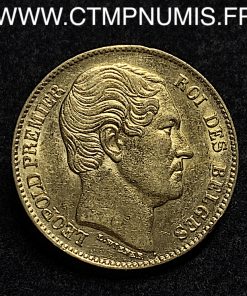 ,MONNAIE,BELGIQUE,20,FRANCS,OR,LEOPOLD,I°,1865,