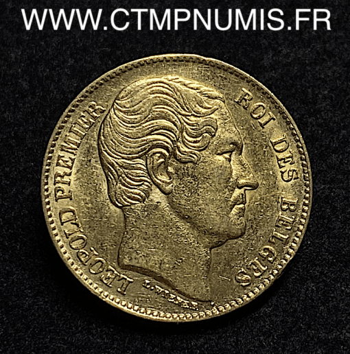 ,MONNAIE,BELGIQUE,20,FRANCS,OR,LEOPOLD,I°,1865,