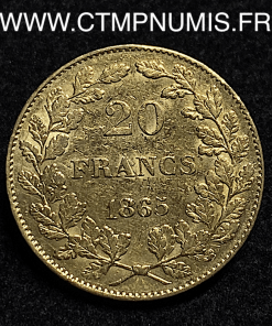,MONNAIE,BELGIQUE,20,FRANCS,OR,LEOPOLD,I°,1865,